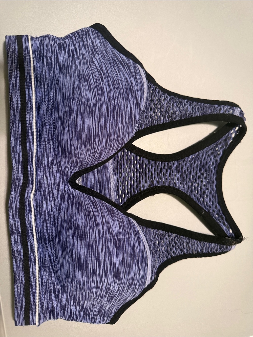PINK Victoria's Secret: Blue Marled Racerback Sports Bra
